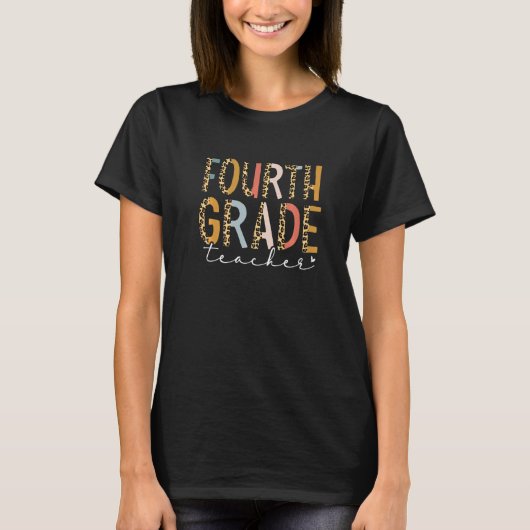 Vierde klas leraar terug naar school 4e klas Leo T-shirt (Voorkant)