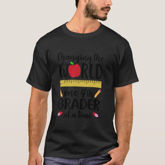Vierde klas leraar VERANDERENDE WERELD EEN 4e KLAS T-shirt (Voorkant)