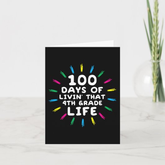 Vierde klas Leven 4e klas 100 dagen van de school Kaart (Voorkant)