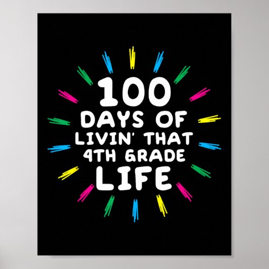 Vierde klas Leven 4e klas 100 dagen van de school Poster (Voorkant)