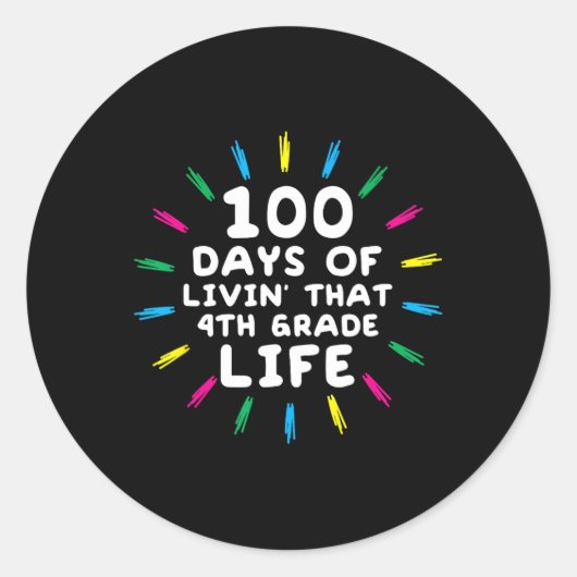 Vierde klas Leven 4e klas 100 dagen van de school Ronde Sticker (Voorkant)