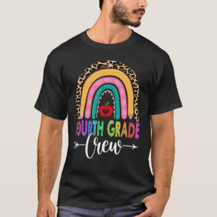 Vierde klas Rainbow Leopard Teacher Back T-shirt