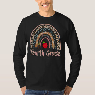 Vierde klas regenboog luipaard eerste dag van scho t-shirt