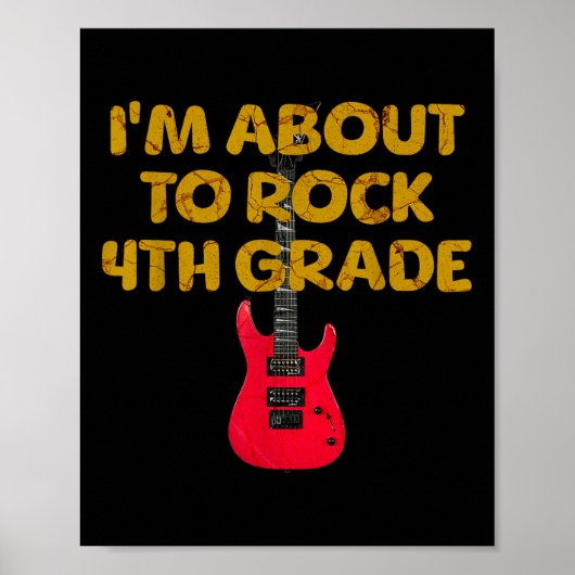 Vierde klas rocks terug naar school mannen vrouwen poster (Voorkant)