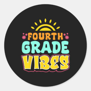 Vierde klas sfeer leraar leerling 4e klas terug na ronde sticker