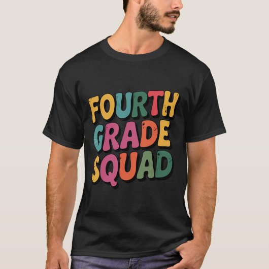 Vierde klas squad 4e leraar crew terug naar school t-shirt (Voorkant)
