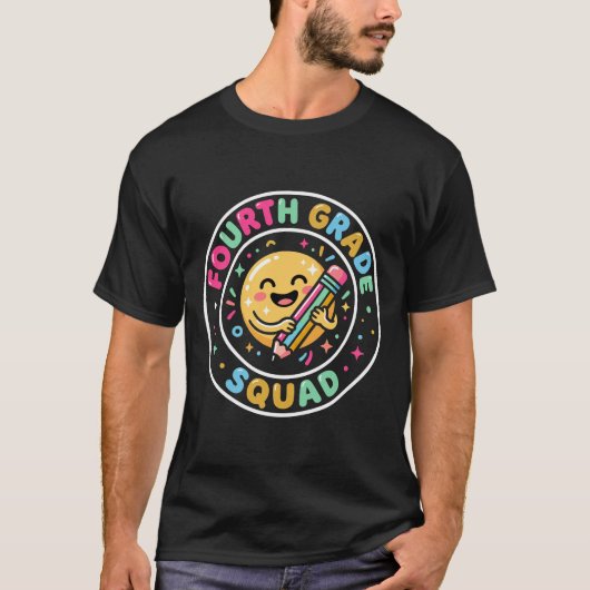 Vierde klas squad 4e leraar crew terug naar school t-shirt (Voorkant)