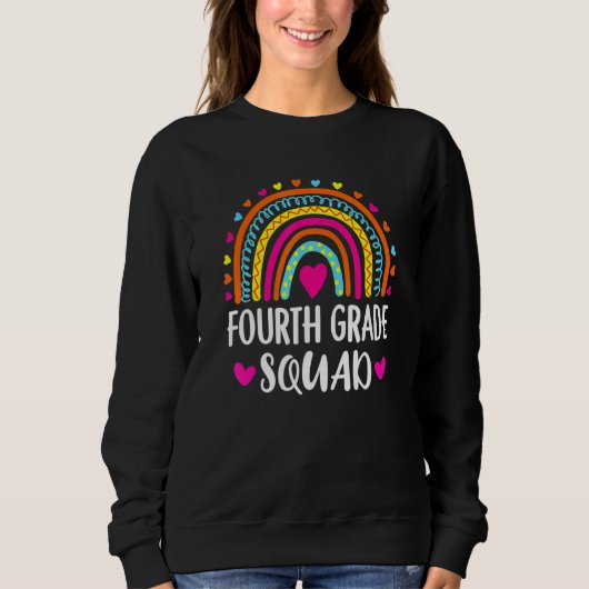 Vierde klas Squad Teacher Rainbow Terug naar schoo Trui (Voorkant)