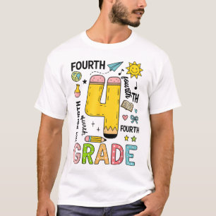 Vierde klas team 4e klas potlood terug naar school t-shirt