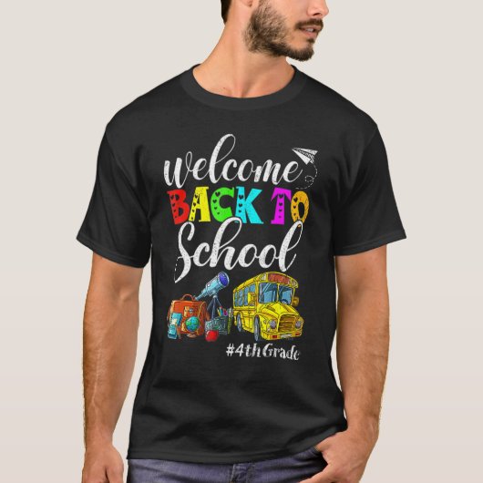 vierde klas terug naar school eerste dag van de be t-shirt (Voorkant)