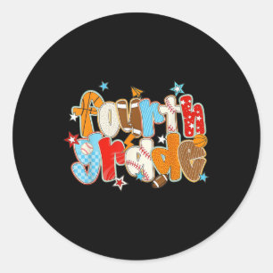 Vierde klas terug naar school honkbal basketbal Pr Ronde Sticker