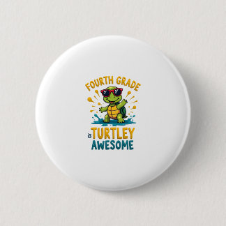Vierde klas Turtle-y Geweldige eerste dag van de v Ronde Button 5,7 Cm