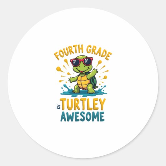 Vierde klas Turtle-y Geweldige eerste dag van de v Ronde Sticker (Voorkant)
