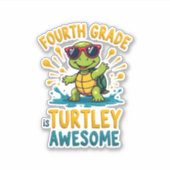Vierde klas Turtle-y Geweldige eerste dag van de v Sticker (Voorkant)