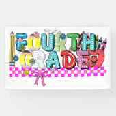Vierde klas typografie spandoek (Horizontaal)