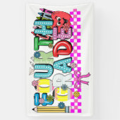 Vierde klas typografie spandoek (Verticaal)