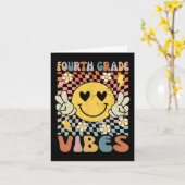 Vierde klas Vibes 4e klas Retro Docent 1e dag Kaart (Gele Bloem)