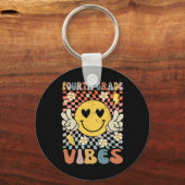 Vierde klas Vibes 4e klas Retro Docent 1e dag Sleutelhanger (Achterkant)