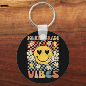 Vierde klas Vibes 4e klas Retro Docent 1e dag Sleutelhanger (Voorkant)