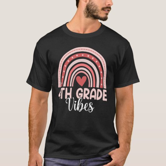 Vierde klas Vibes Rainbow Terug naar School Boys G T-shirt (Voorkant)