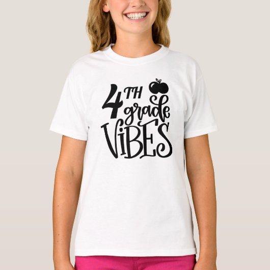 Vierde klas Vibes School T-shirt (Voorkant)