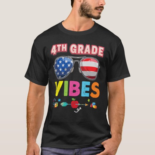 Vierde klas Vibes Terug naar School Vierde Leerlin T-shirt (Voorkant)