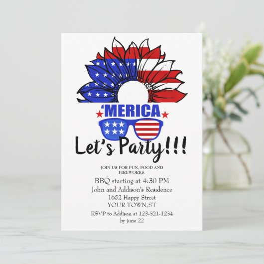 Vierde koele en eenvoudige Uitnodiging van JULY (Staand voorkant)