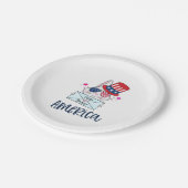 Vierde konijn juli met Amerikaanse vlag Sun Glasse Papieren Bordje (Gekanteld)