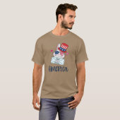 Vierde konijn juli met Amerikaanse vlag Sun Glasse T-shirt (Voorkant volledig)