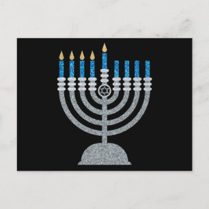 Vierde nacht Briefkaart van de Hanukkah Glitter