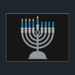Vierde nacht Briefkaart van de Hanukkah Glitter<br><div class="desc">Hanukkah 2022 begint in de avond van zondag 18 december en eindigt in de avond van maandag 26 december</div>