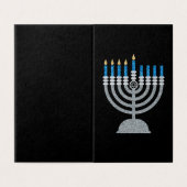 Vierde nacht van de Hanukkah Glitter Cards 25 pk Kaart (Buitenkant ongevouwen)