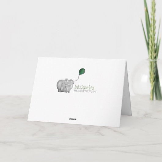 vierde of een verjaardagsolifant met een groene ba kaart (Achterkant)