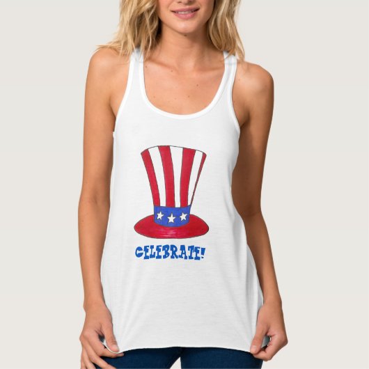 Vierde Oom Sam Patriotic USA Tanktop (Voorkant)