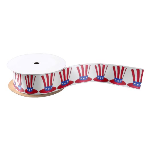 Vierde Oom Sam Pet USA Patriotic Ribbon Satijnen Lint (Spoel)