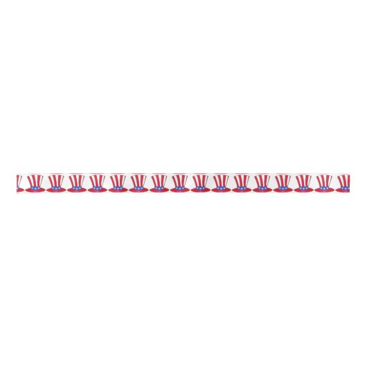 Vierde Oom Sam Pet USA Patriotic Ribbon Satijnen Lint (Voorkant)