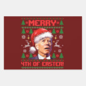 Vierde Paasdag grappige Joe Biden Kerstmis Inpakpapier Vel (Voorkant 2)