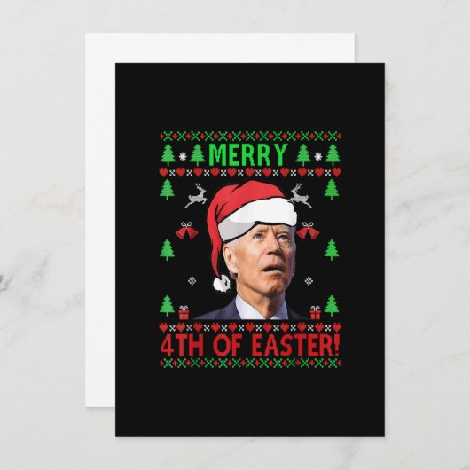 Vierde Paasdag grappige Joe Biden Kerstmis Kaart (Voorkant / Achterkant)