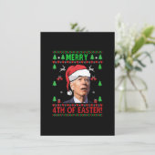 Vierde Paasdag grappige Joe Biden Kerstmis Kaart (Staand voorkant)