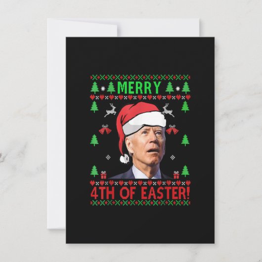 Vierde Paasdag grappige Joe Biden Kerstmis Kaart (Voorkant)