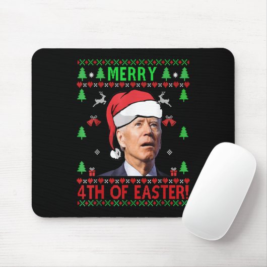 Vierde Paasdag grappige Joe Biden Kerstmis Muismat (Met muis)
