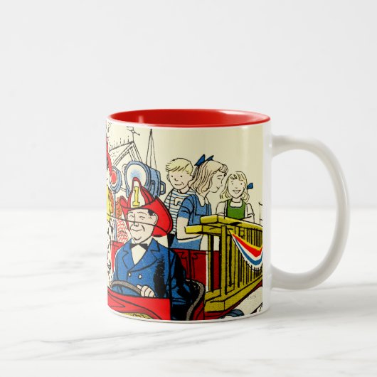 Vierde parade juli tweekleurige koffiemok (Rechts)