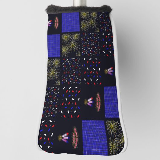 Vierde Patchwork Patroon juli - 4 juli Golfheadcover (Draai 90)