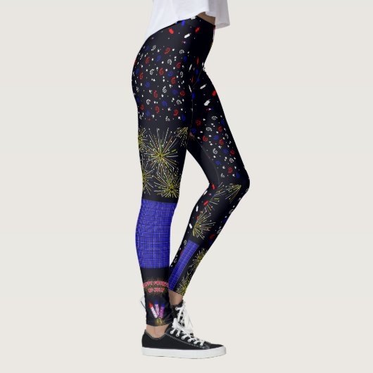 Vierde Patchwork Patroon juli - 4 juli Leggings (Rechts)