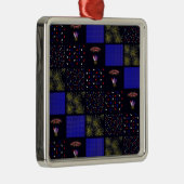 Vierde Patchwork Patroon juli - 4 juli Metalen Ornament (Rechts)