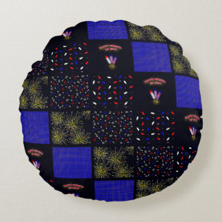 Vierde Patchwork Patroon juli - 4 juli Rond Kussen