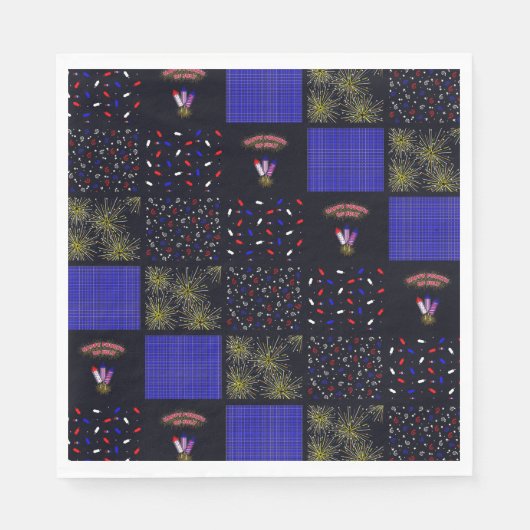 Vierde Patchwork Patroon juli - 4 juli Servet (Voorkant)