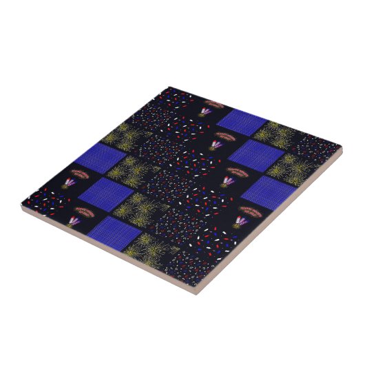 Vierde Patchwork Patroon juli - 4 juli Tegeltje (Zijkant)