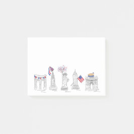 Vierde Patriotic Americana Love USA NYC America Post-it® Notes