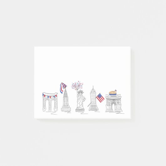 Vierde Patriotic Americana Love USA NYC America Post-it® Notes (Voorkant)